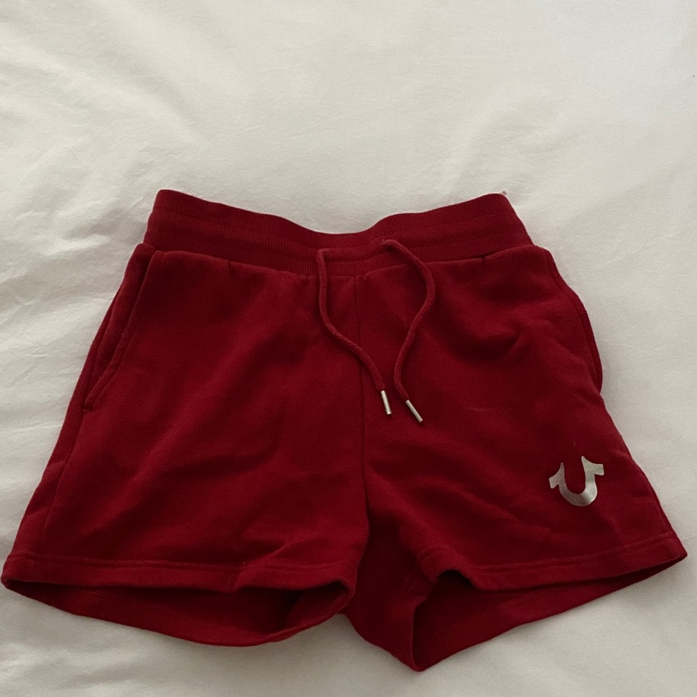 True Religion Crimson Shorts with Logo